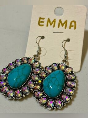 Crystal Western Dangle Earrings - Western Statement Earrings